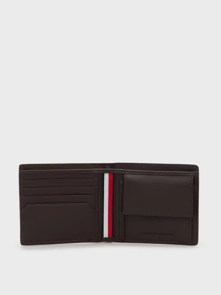Шкіряний гаманець Tommy Hilfiger коричневий