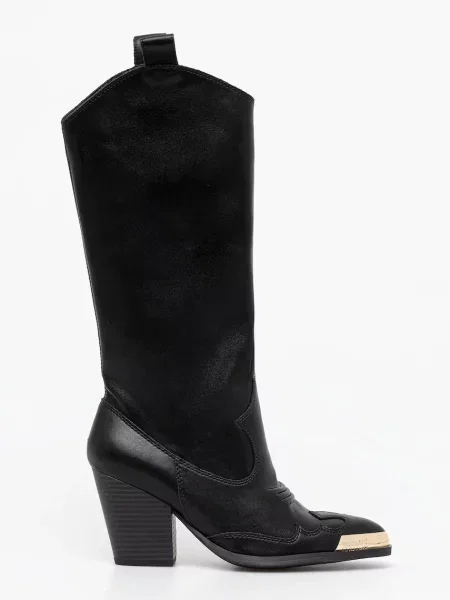 Кожаные сапоги Versace Jeans Couture черные