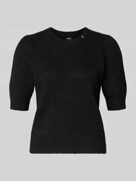 Sweter z dzianiny z prążkowanymi wykończeniami model ‘Kylie’ Joop! czarny