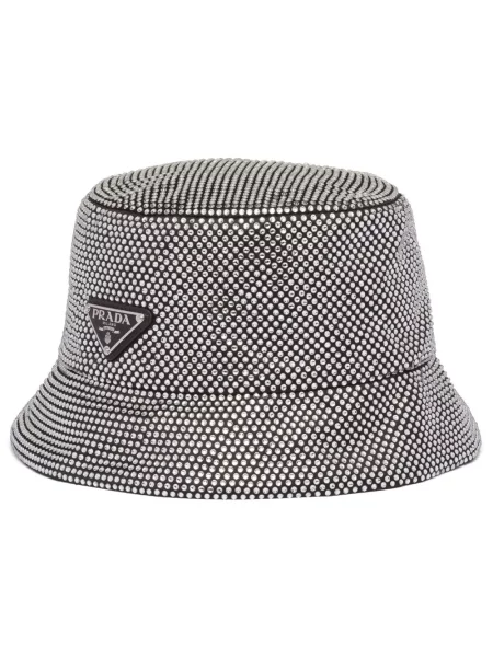 Pălărie Prada din satin de cristal negru
