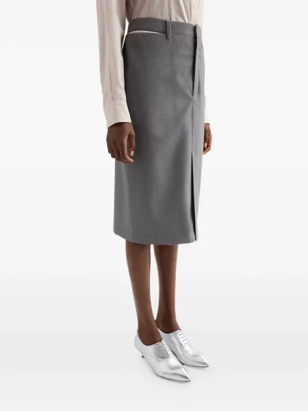 Fustă midi Jil Sander gri