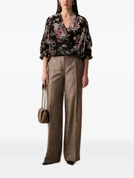 Bluză Luisa Spagnoli cu model floral plic negru