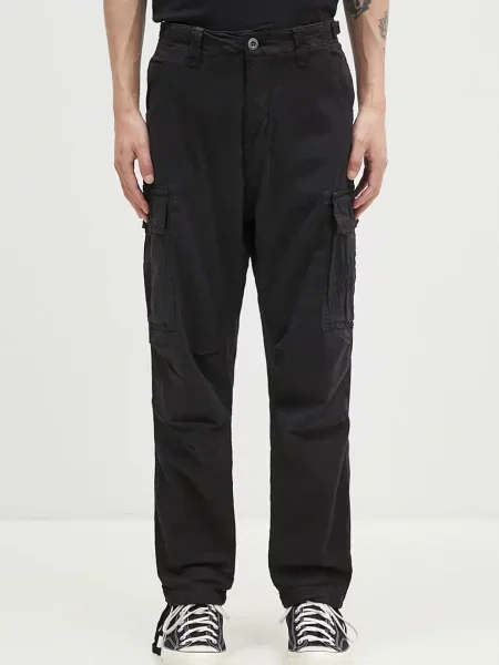 Alpha Industries pantaloni Squad Pant barbati bej drept negru