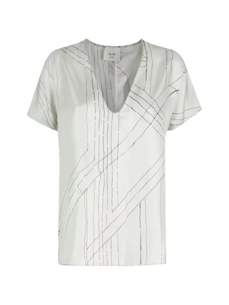 Top Alysi cu imagine cu decolteu în V verde