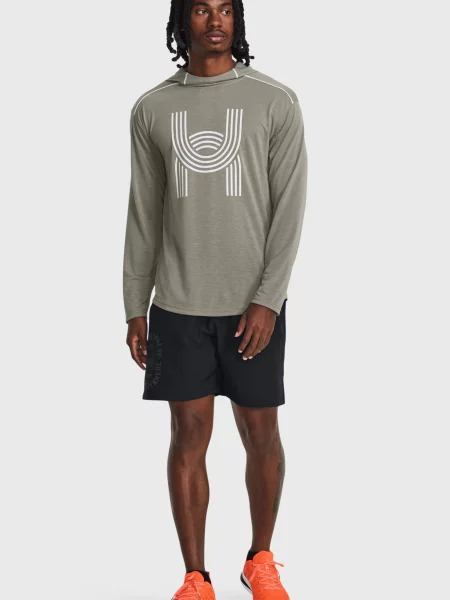 Спортивная кофта Under Armour с капюшоном для бега серая