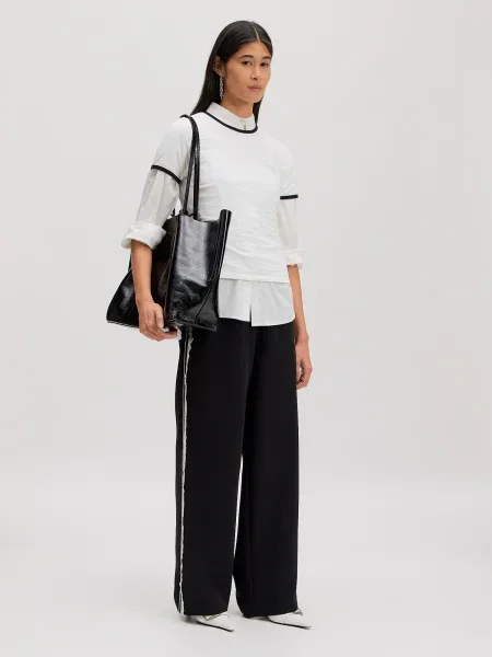 EDITED Pantaloni Tilly negru alb