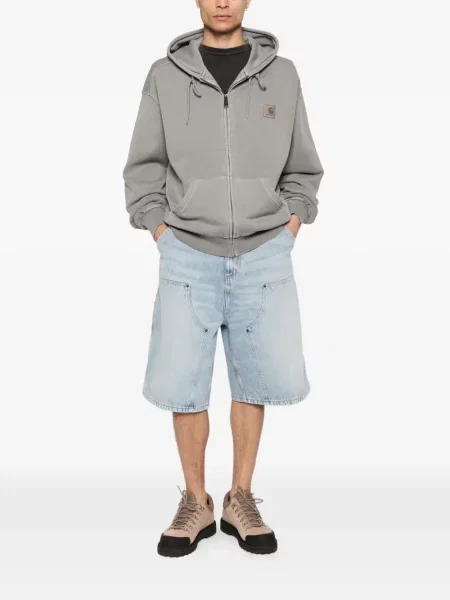 Hanorac cu glugă Carhartt Wip cu glugă gri