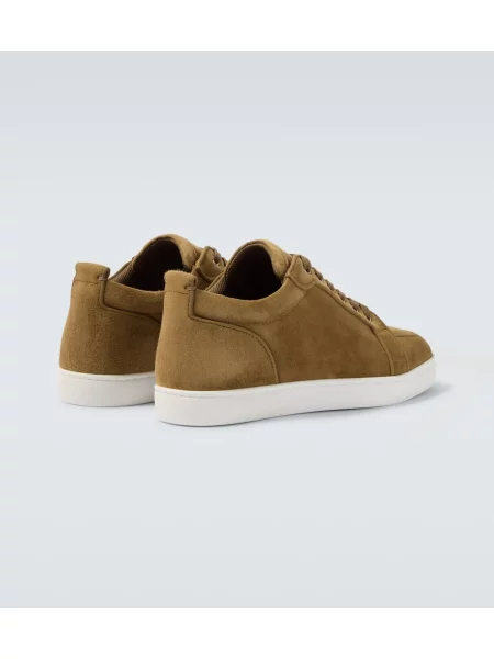 Sneakerși Christian Louboutin din piele de căprioară bej