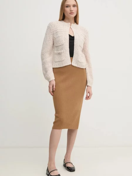Спідниця Sisley midi пряма бежевий