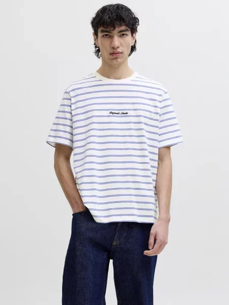 Футболка JACK & JONES NORREBRO STRIPE TEE білий/блакитний біла