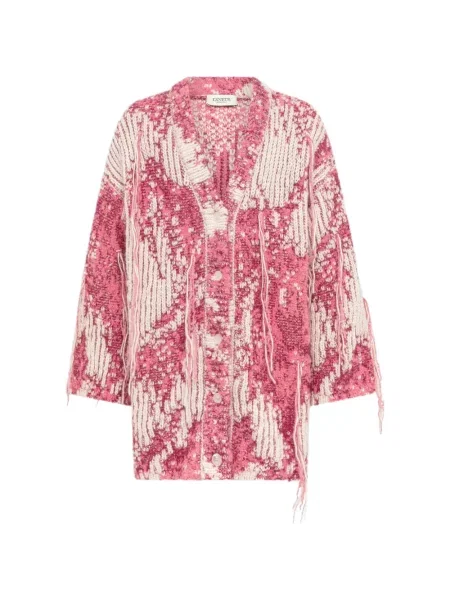 Cardigan Laneus tricotate roz