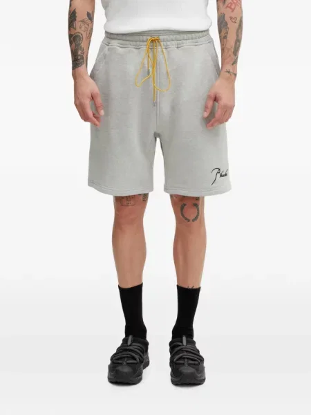Pantaloni scurți Rhude cu autograf cu cordon gri