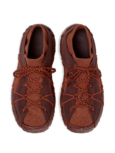 Sneakerși Camper cu șireturi tricotate roșu