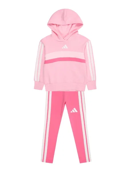 ADIDAS SPORTSWEAR Costum de trening SEASONAL ESSENTIALS TIBERIO 3 STRIPES FLEECE LEGGINGS roz / roz alb