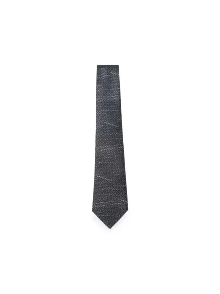 Krawat Emporio Armani w geometryczne wzory czarny