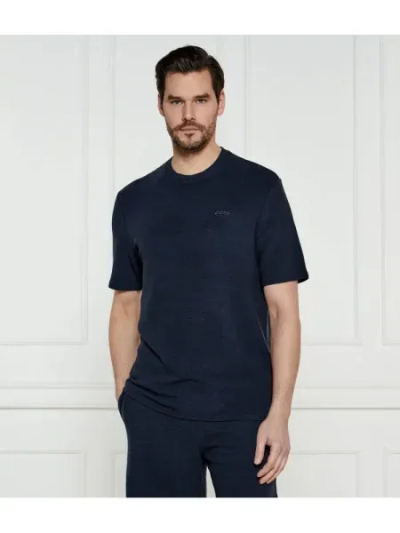 BOSS BLACK Tricou rib negru