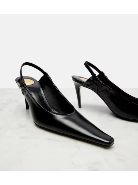Pantofi cu toc Saint Laurent din piele slingback negru