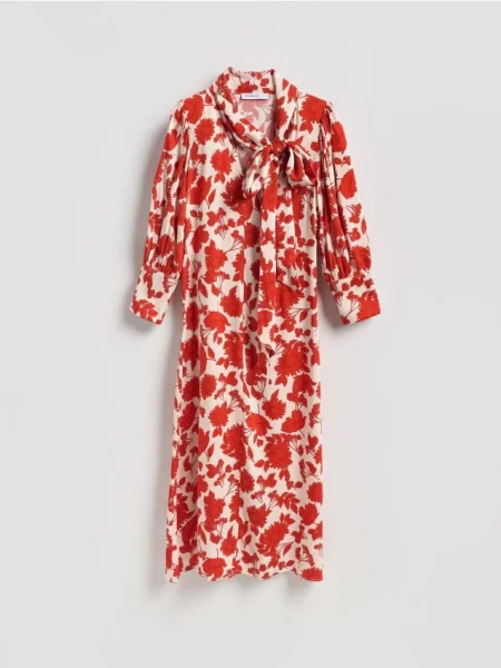 Reserved Сукня міді з візерунком різнобарвний 