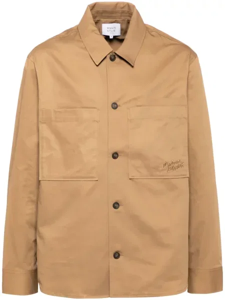 Košile Maison Kitsuné hnědá