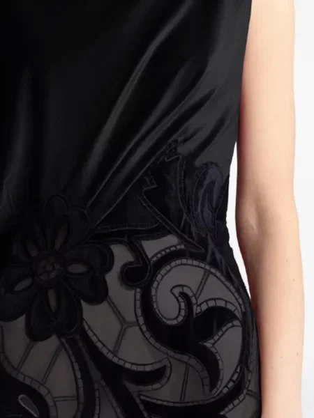 Rochie maxi Gemy Maalouf cu broderie negru