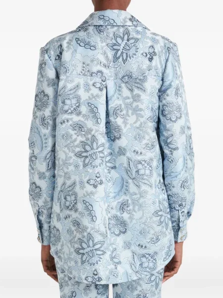 Geacă Temperley London cu model floral albastru