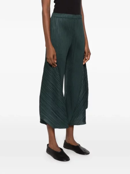 Hlače Pleats Please Issey Miyake zelena