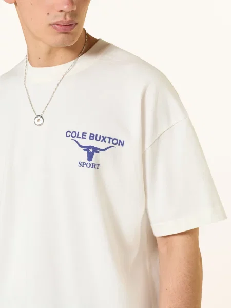 Cole Buxton Tričko Longhorn krémová / tmavě modrá