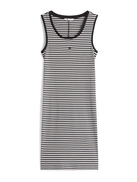 Tommy Jeans Rochie ESSENTIAL / alb negru