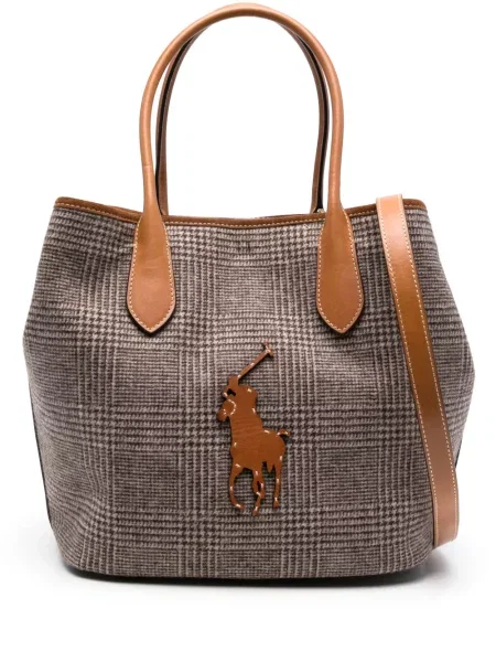 Iš natūralios odos mažas polo marškinėliai Polo Ralph Lauren dvieiliai juoda