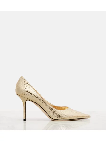 Pantofi cu toc Jimmy Choo auriu