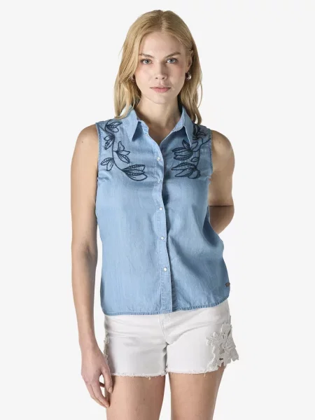 KOROSHI Bluză denim albastru