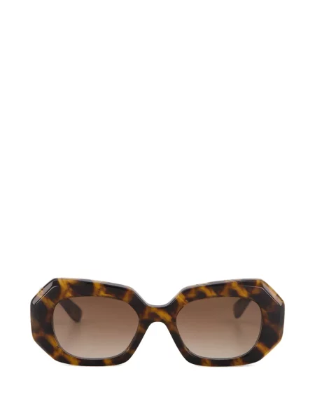 Ochelari de soare Emmanuelle Khanh cu imprimeu geometric maro