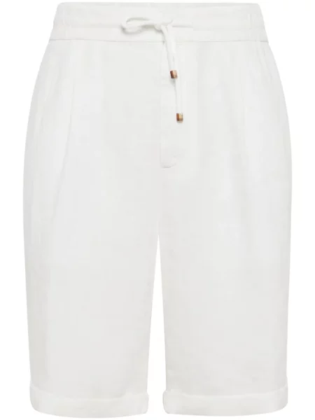 Lanene bermuda kratke hlače Brunello Cucinelli bijela