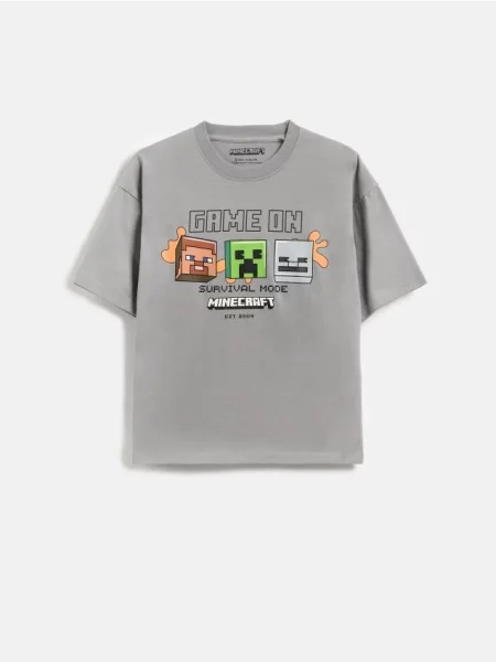 Reserved Tricou Minecraft din gri-închis gri