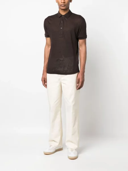 Scurt tricou polo Orlebar Brown maro