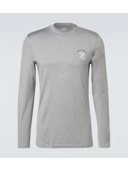 Hedvábné lyže tričko Brunello Cucinelli šedé