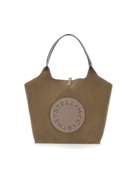 Shopperka Stella Mccartney z logo beżowa
