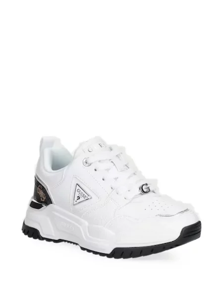 Sneakerși Guess chunky cu autograf alb