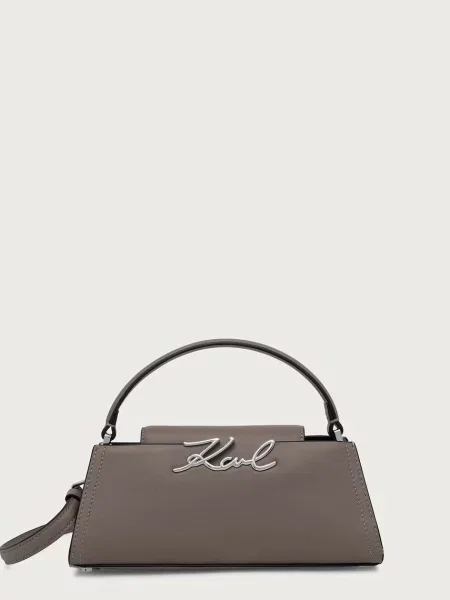 Karl Lagerfeld geantă crossbody pentru femei din piele K/SIGNATURE gri