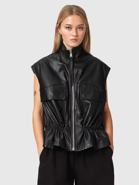 AllSaints Vestă FLOR' negru