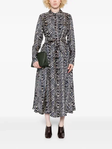 Rochie tip cămașă Kiton cu imagine cu imprimeu geometric de costum albastru