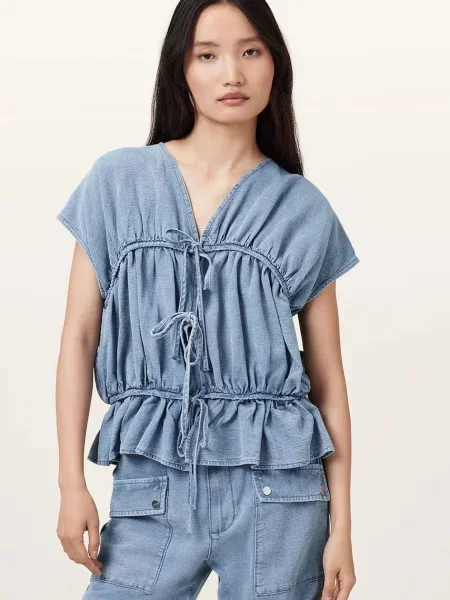 AllSaints bluză REMY albastru