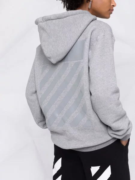 Melanžová mikina s kapucí Off-white bílá
