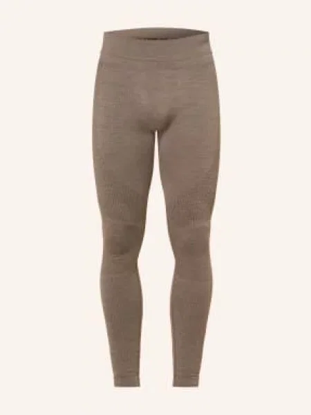 Odlo Spodnie Funkcyjne Seamless Performance Wool Z Wełną Merynosową braun brązowe