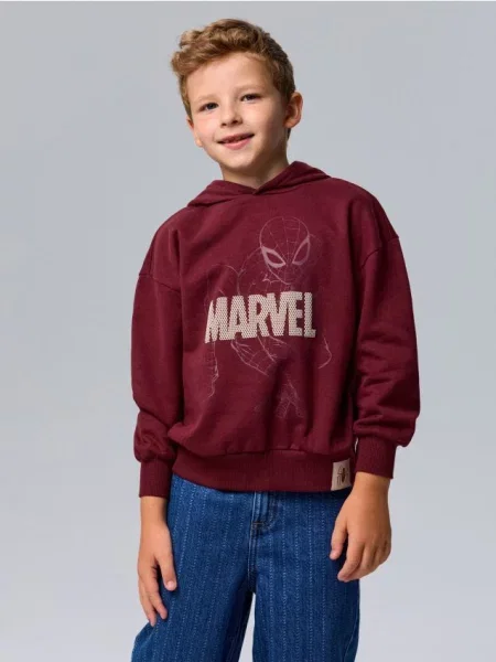Sinsay Mikina s potiskem Spider-Man kaštanová