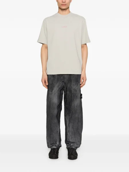 Графичен тениска Stone Island камъни сиво