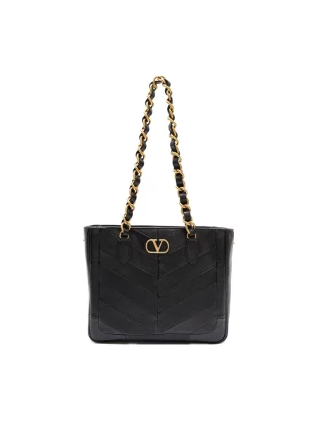 Mała shopperka Valentino Garavani skórzana czarna