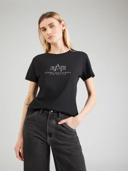 ALPHA INDUSTRIES Majica Mirror siva črna