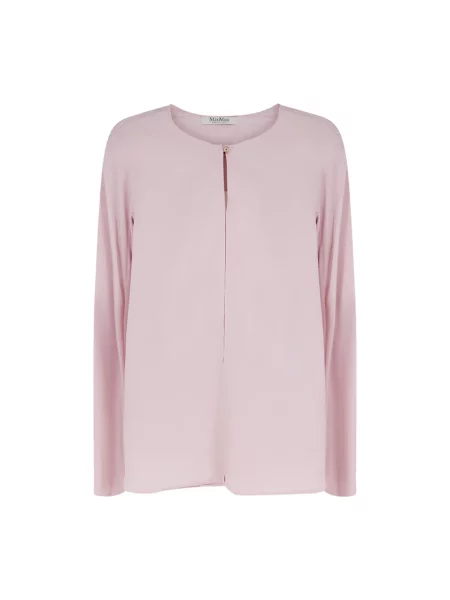 Lniana bluzka Max Mara różowa