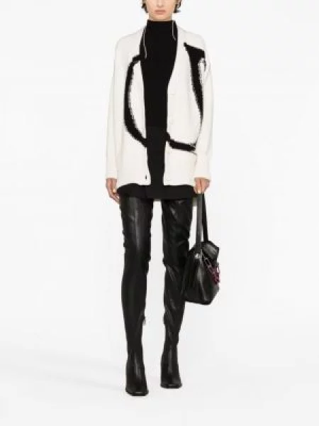 Vilnonis maksi kardiganas Off-white balta